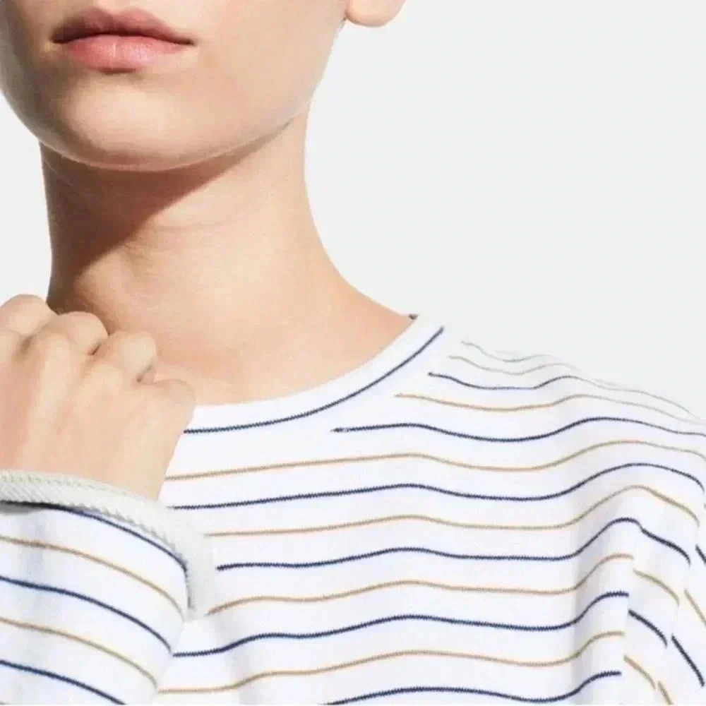 Vince striped cropped sweatshirt 100% cotton - Picture 5 of 9